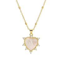 Heather Heart And Cz Pendant Necklace for Elegant Style