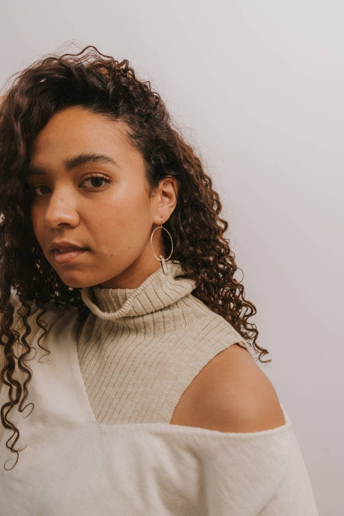 Gold and Quartz Hoops