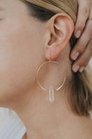 Hoops - Clear Quartz - Gold Earrings for Stylish Elegance