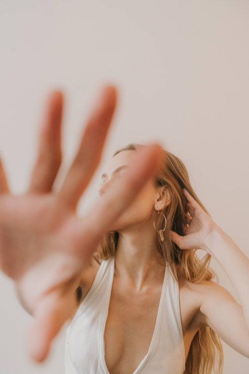 Gold and Quartz Hoops