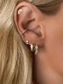 14k Vermeil Moissanite Bloom Flat Back Earring