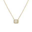 14k Vermeil Genuine Opal and CZ Stone Pendant Necklace