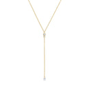 925 Sterling Silver CZ Stone Lariat Necklace