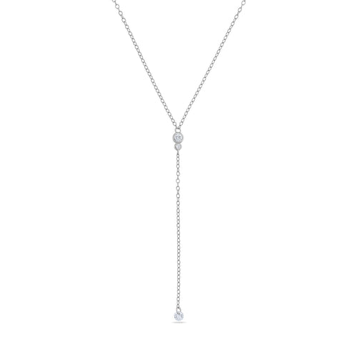 14k Vermeil CZ Stone Lariat Necklace