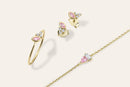 14k Vermeil Pink Sapphire & CZ Cluster Ring
