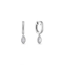 14k Vermeil Marquise Bezel CZ Drop Huggie