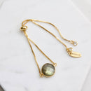 Labradorite Coin Adjustable Bracelet