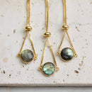 Labradorite Coin Adjustable Bracelet