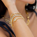 Lainey Eco-Chic Waterproof Gold Tennis Bracelet for Elegance