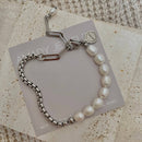 Lakeside Pearl And Adjustable Silver Box Chain Bracelet