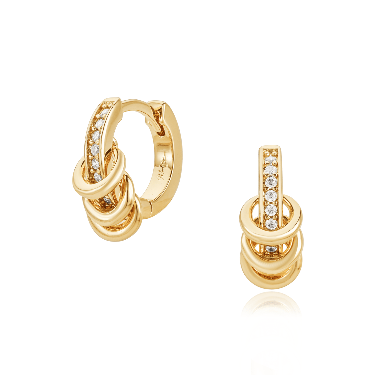 Levi Gold Ring Pave Huggies