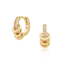 Levi Gold Ring Pave Huggies