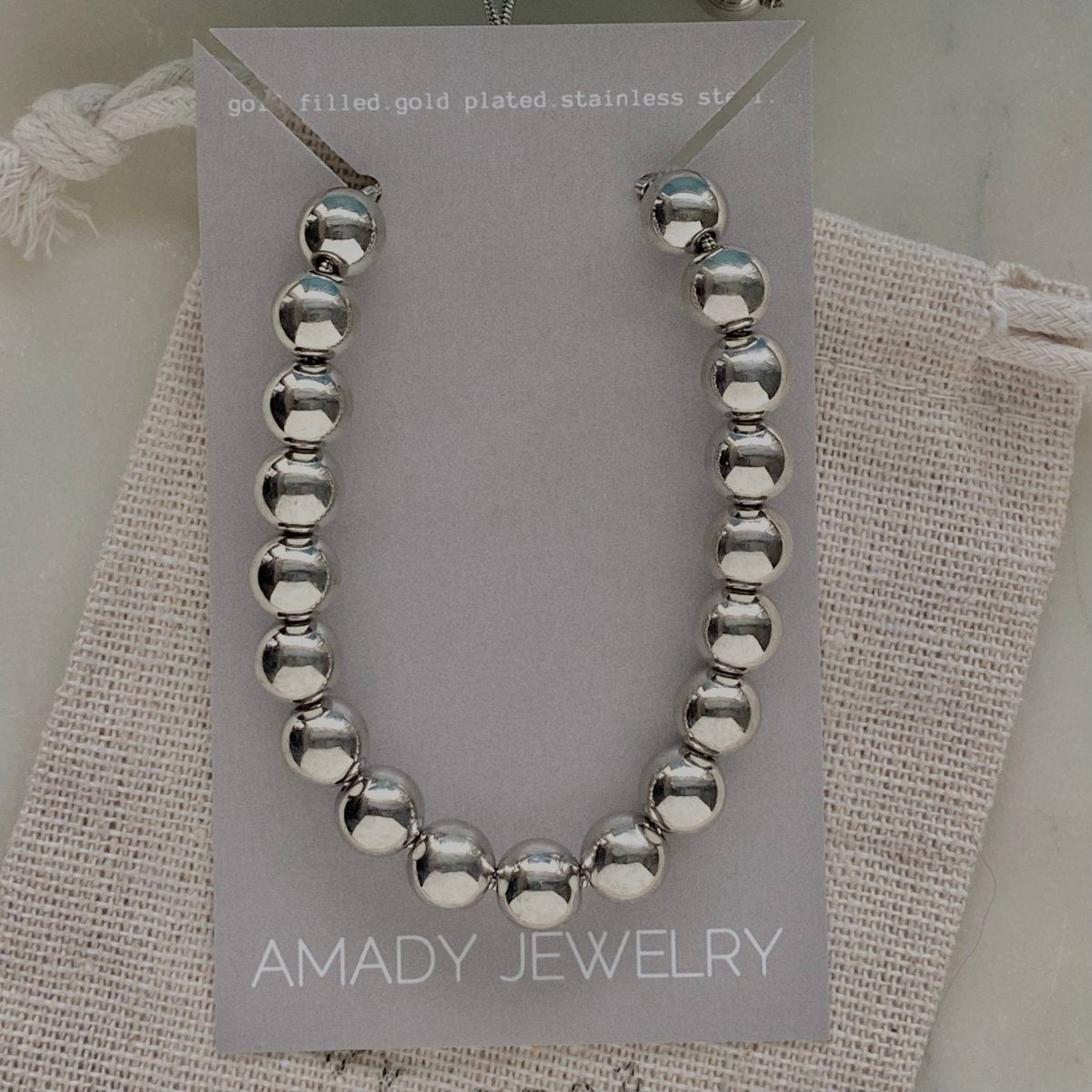 Light Reflecting Silver Beaded Bracelet for Elegant Style - Red Bird Road
