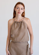 Linen Halter Tank Mushroom