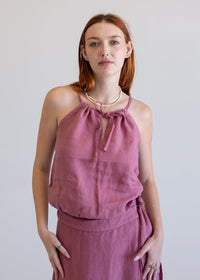 Linen Halter Tank Wild Ginger