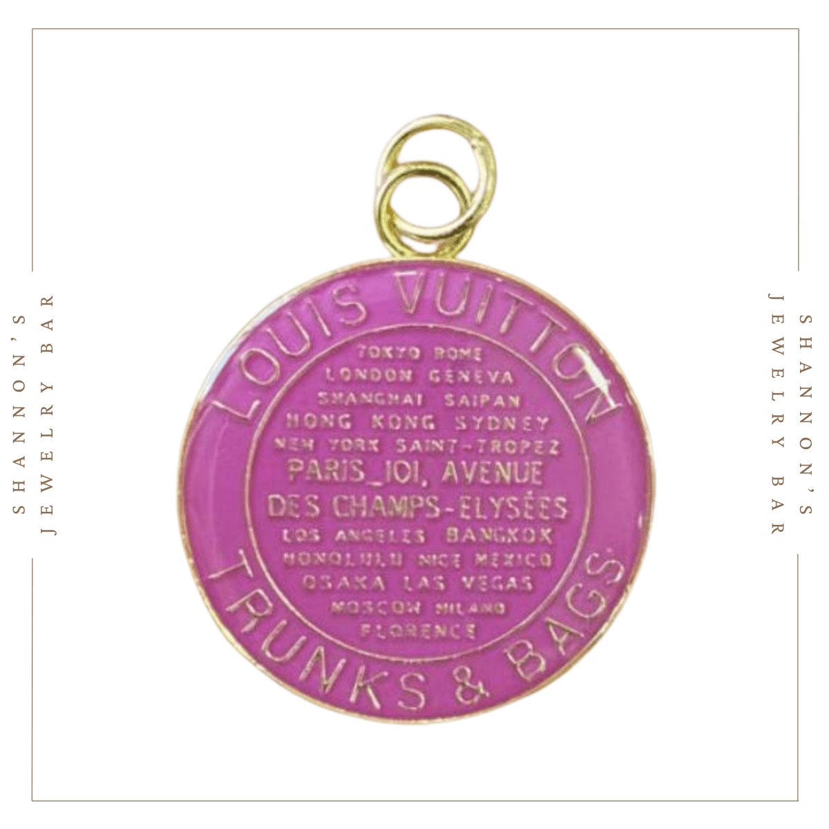 Louis Vuitton Charm Zipper Pull LV Enamel Trunks & Bags Tag