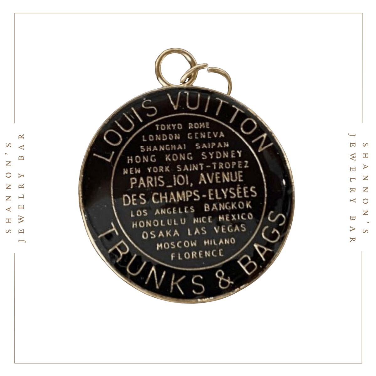 Louis Vuitton Charm Zipper Pull LV Enamel Trunks & Bags Tag
