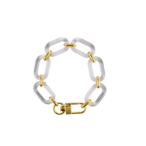 Lucite Statement Chain Bracelet gold by Adornia