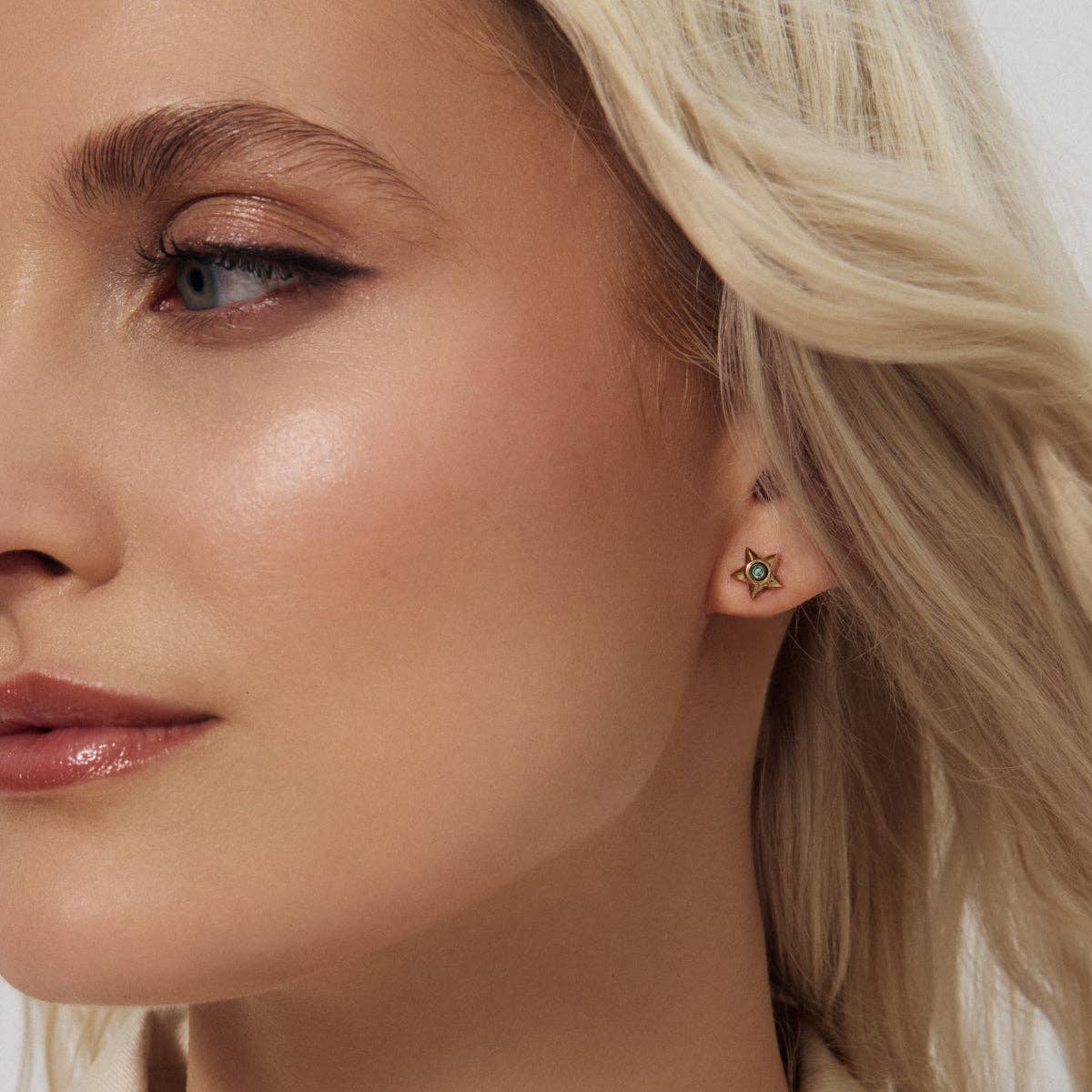 Lucky Star + Moon Studs - Abalone