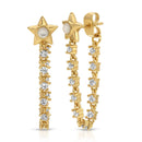 Lucky Star Tennis Chain Earrings - Mother of Pearl