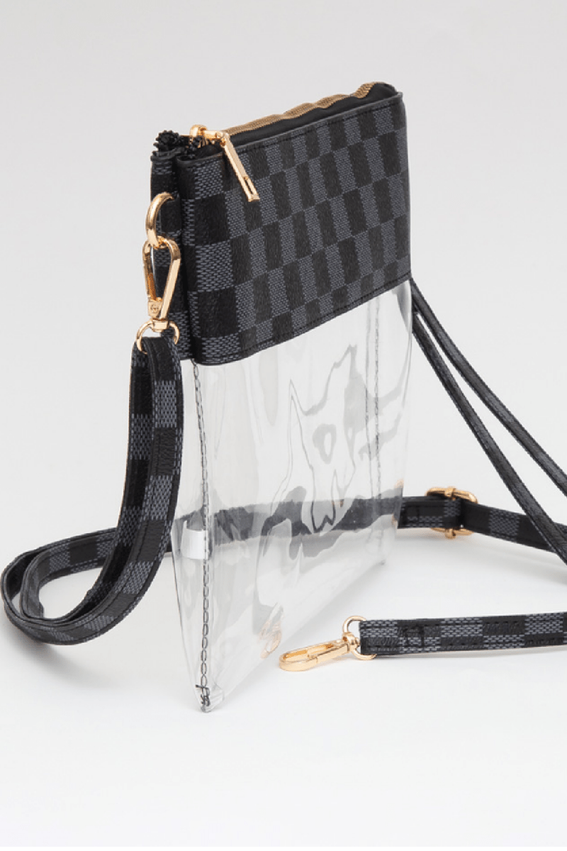 LV Upcycled Transparent Checkered Wristlet Crossbody Bag Style