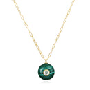Malachite & Topaz Paperclip Necklace Necklaces by Amelia Rose