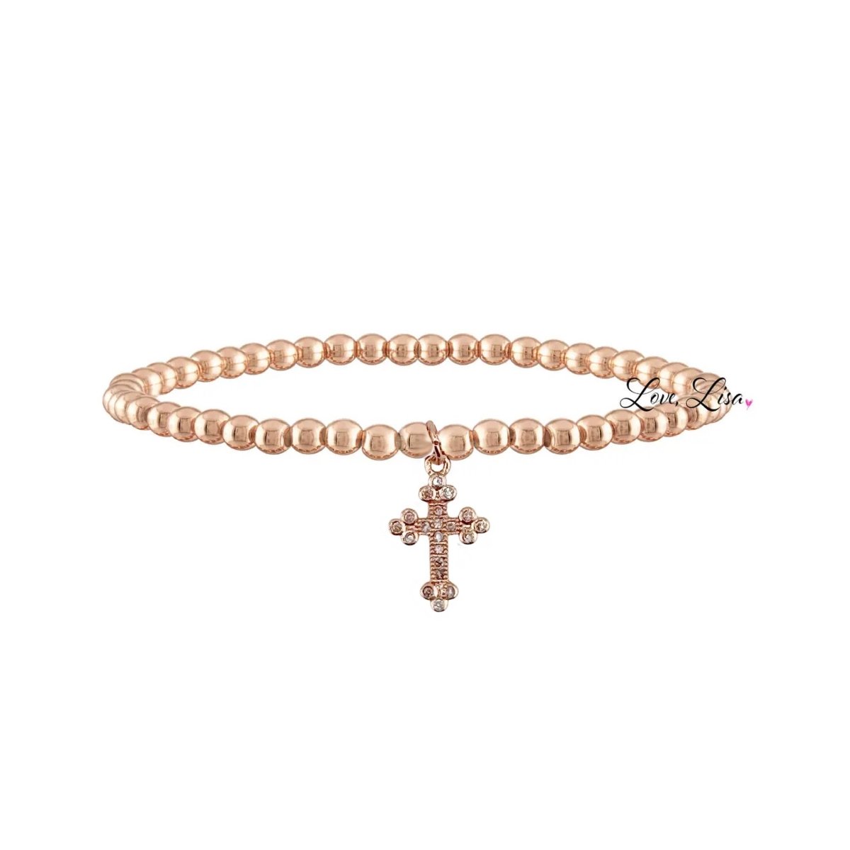 Mary's Diamond Cross Bracelet in Gold