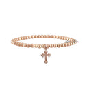 Mary's Diamond Cross Bracelet in Rose Gold