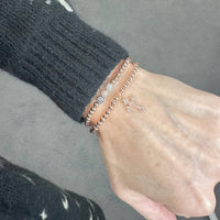 Mary's Diamond Cross Bracelet in Rose Gold