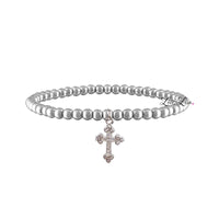Mary's Diamond Cross Bracelet in Rose Gold
