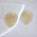 Melanie Monstera Leaf Earrings in Gold Plated Design