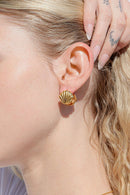 Mermaid Stainless Steel Shell Huggie Earrings