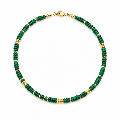 Milos Malachite Beaded Necklace Necklaces by JacqMaria Jewelry