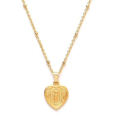 Miraculous Mary Heart Medallion by Amano Studio