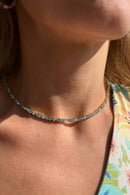 Mixed Stone Emerald and Turquoise Opal Vienna Tennis Necklace Necklace by Native Gem