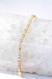 Mixed Stone Pink Opal and CZ Vienna Tennis Necklace