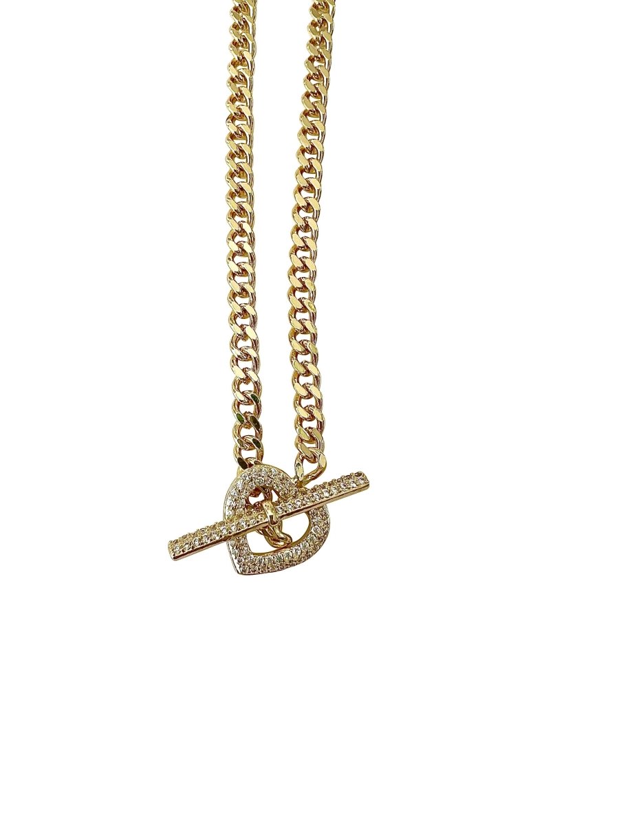 Molly CZ Encrusted Toggle Necklace