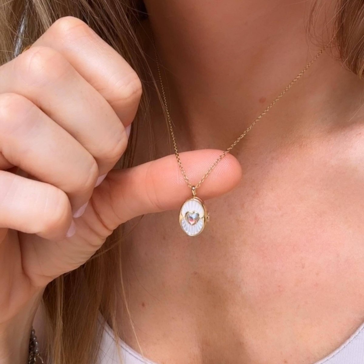 Mother Of Pearl Dive In Deep Locket