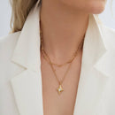 Mother of Pearl Gold Stellina Pendant - Red Bird Road