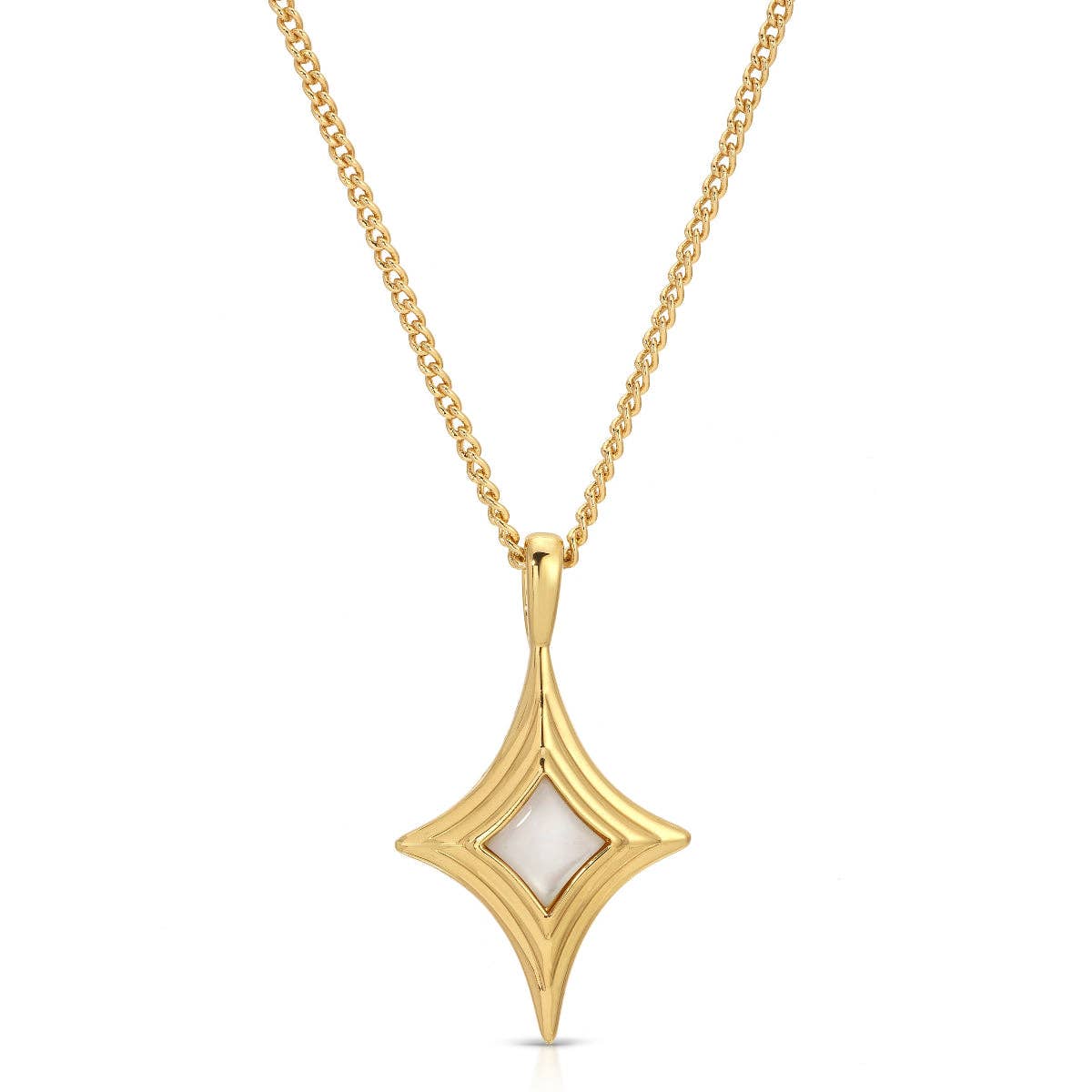 Mother of Pearl Gold Stellina Pendant - Red Bird Road