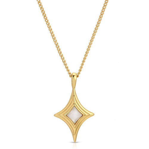 Mother of Pearl Gold Stellina Pendant - Red Bird Road