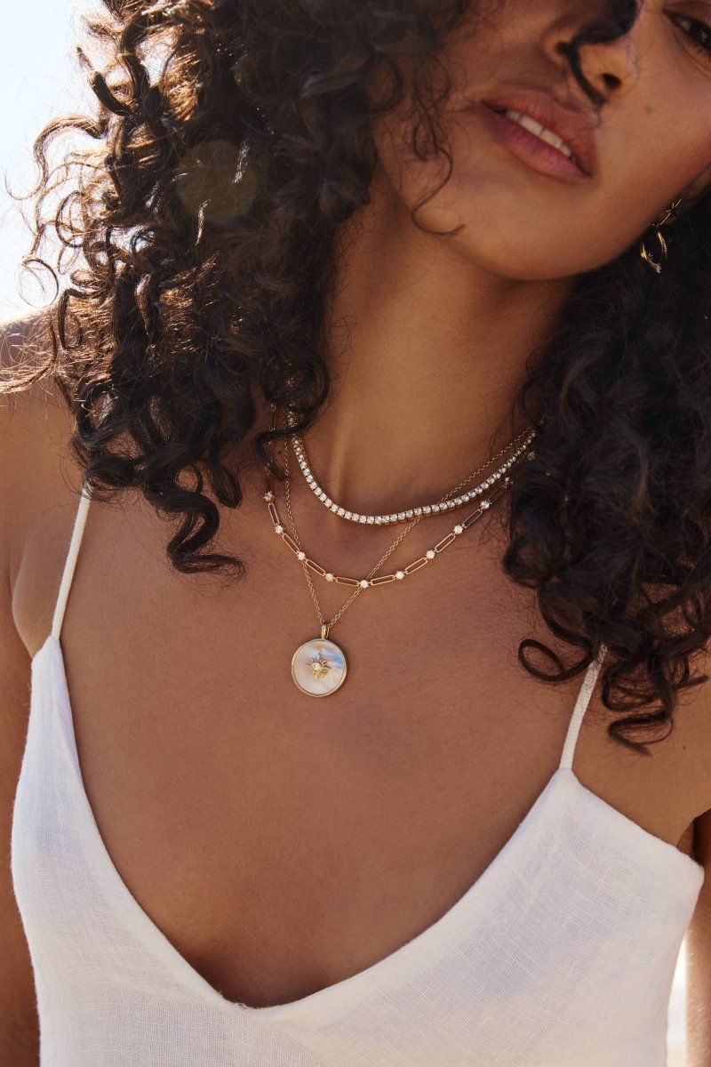 Mother of Pearl Halo Pendant