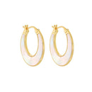 Mother of Pearl Moon Phase Hoops by La Kaiser