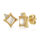Mother of Pearl Stellina Gold Studs - Red Bird Road