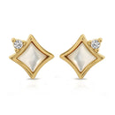 Mother of Pearl Stellina Gold Studs - Red Bird Road