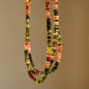 Multicolour Green Tourmaline | Pink Green Beaded