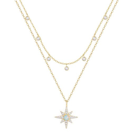 North Star Opal Double Layering Necklace by Kamaria Jewelry