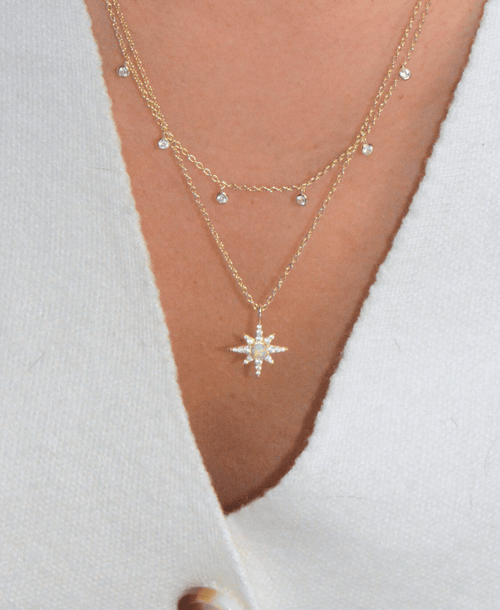 North Star Opal Double Layering Necklace by Kamaria Jewelry