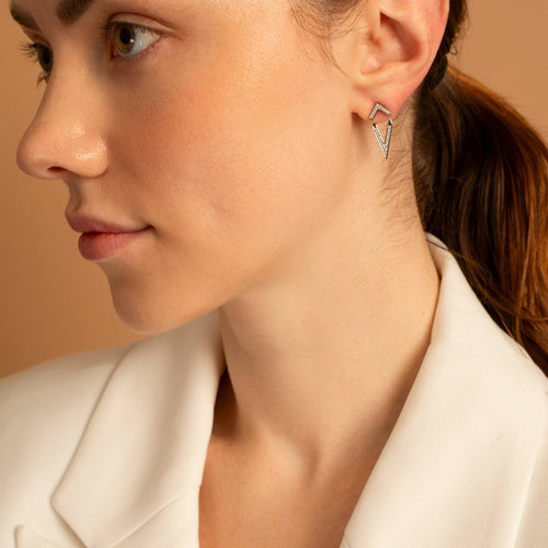 On Top Silver Chevron Ear Jackets for Sensitive Skin