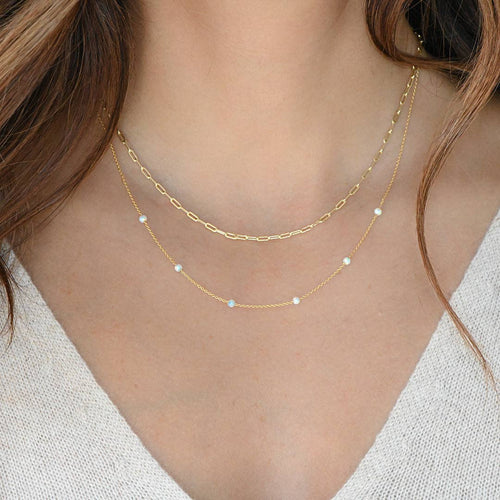 Opal Beaded Necklace: Gold by Sami Jewels